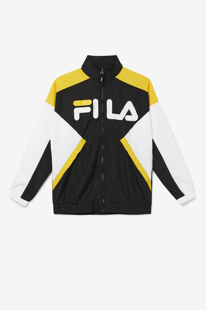 Fila Miesten Takki Oliviero Wind Mustat/Valkoinen - YCHN-01586